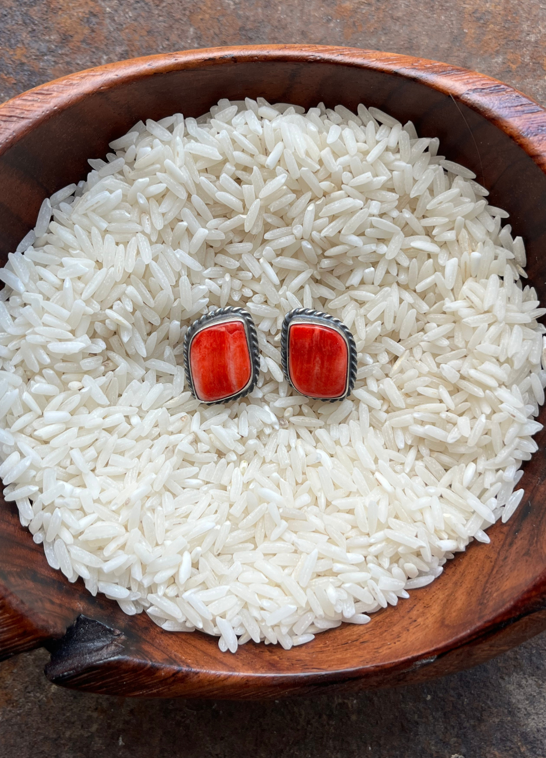 Red Spiny Earrings