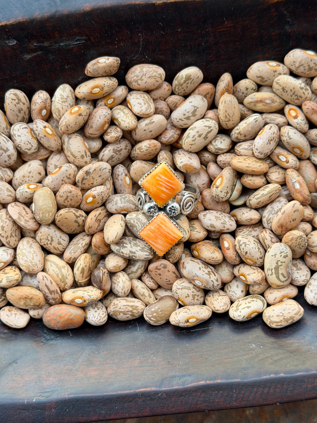 Two-Stone Orange Spiny Ring