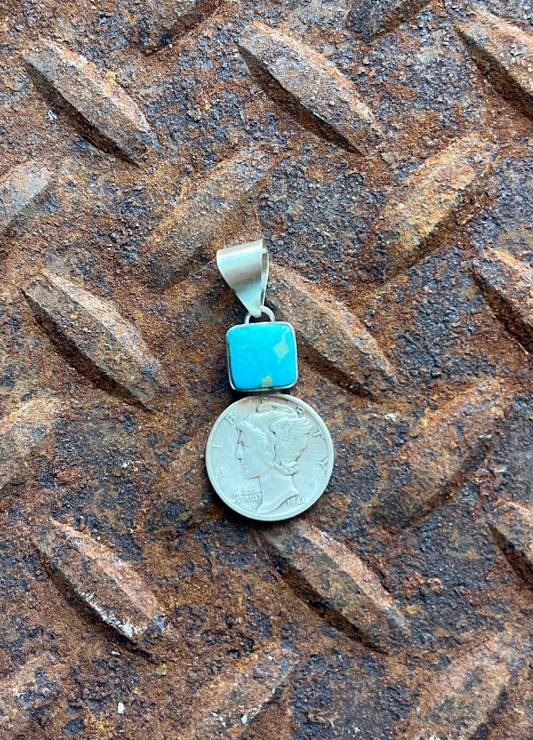 Turquoise Coin Pendant
