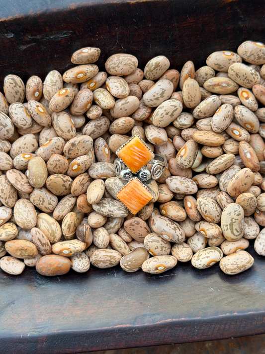 Two-Stone Orange Spiny Ring