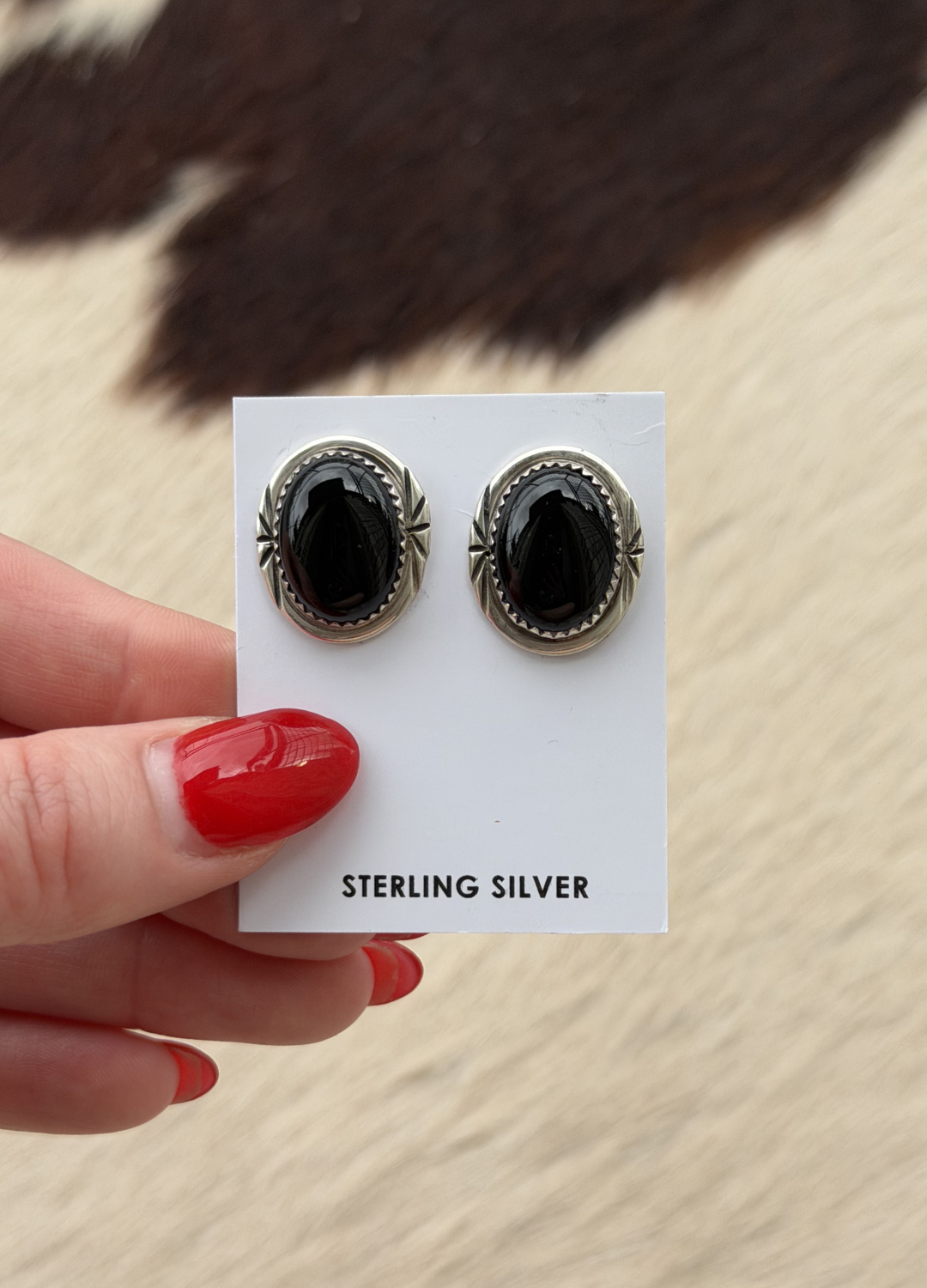 Black Onyx Stud Earrings