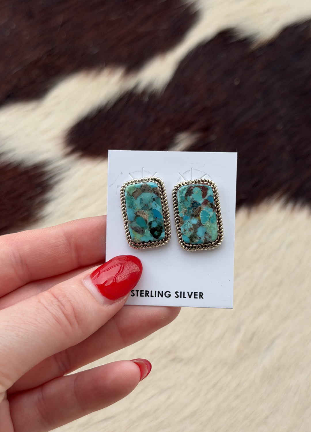 Turquoise Matrix Studs