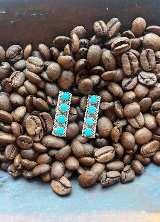 4-Stone Turquoise Earrings